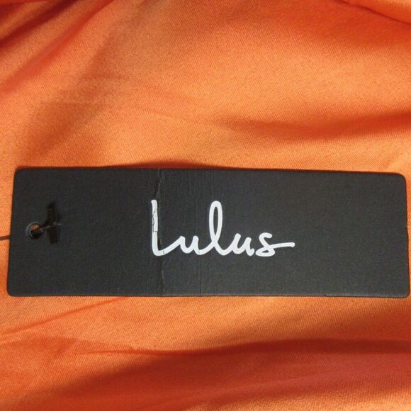 LULUS Sweetest Song Orange Floral Print Romper Sz Large Backless Long Sleeve NWT - Picture 8 of 13